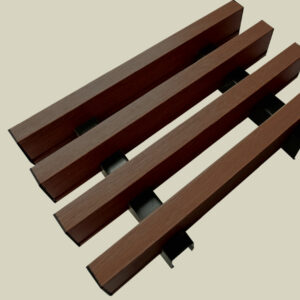 ระแนงเหล็กลายไม้ ขนาด 25x100x4000mm. สีวอลนัท (Walnut)