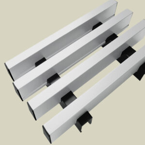ระแนงเหล็กลายไม้ ขนาด 25x100x4000mm. สีขาวลิลลี่ (Lily White)