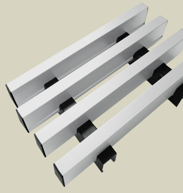 ระแนงเหล็กลายไม้ ขนาด 25x100x4000mm. สีขาวลิลลี่ (Lily White)